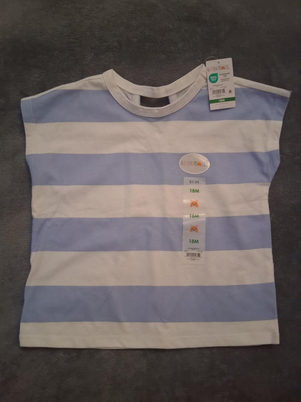 Garanimals Blue & White Striped Short Sleeve Tee